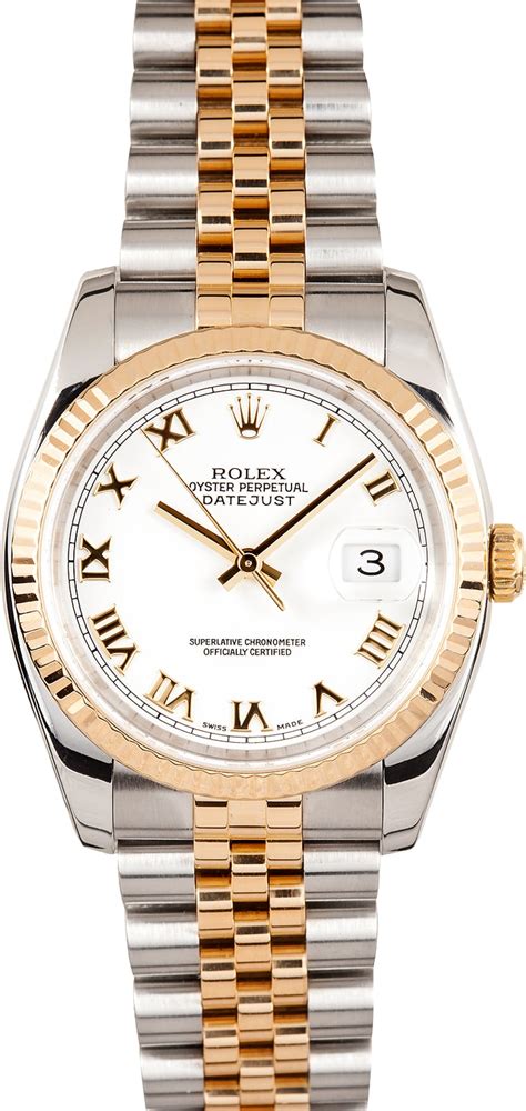 rolex datejust two tone white face|rolex datejust 41 white dial.